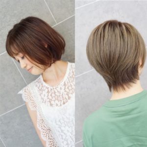 二枚のヘアスタイルが並んでいる写真